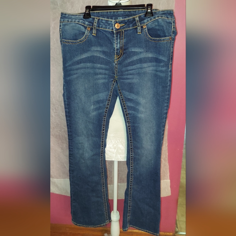 Womans Jeans Buffalo David Bitton in a size 31 waist with vibrant gold stitching